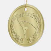 Pole Vault Gold Toned Medal Ornament (Links)