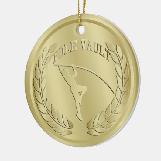 Pole Vault Gold Toned Medal Ornament (Links)