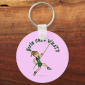 Pole Vault - groen (licht) Sleutelhanger (Voorkant)