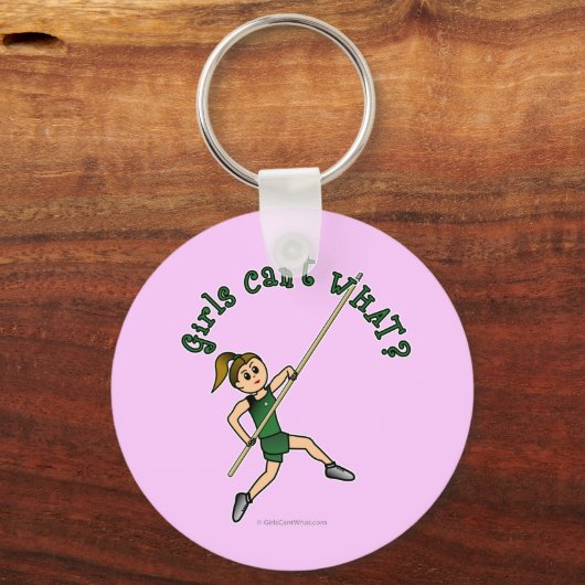 Pole Vault - groen (licht) Sleutelhanger (Voorkant)