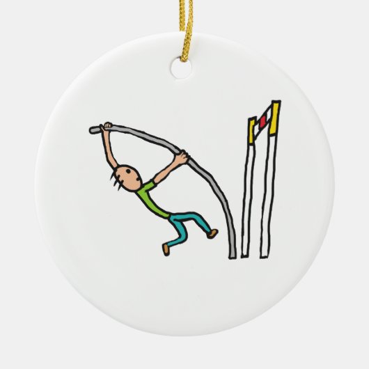 Pole Vault Keramisch Ornament (Voorkant)