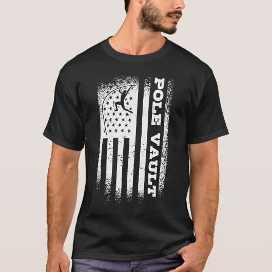Pole Vault met Vaulter Jumping Pole Vaul T-shirt (Voorkant)