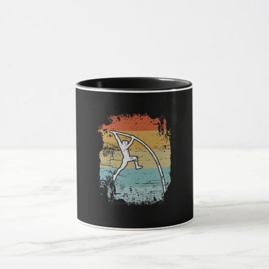 Pole Vault Pole Vaulting Retro Mok (Midden)