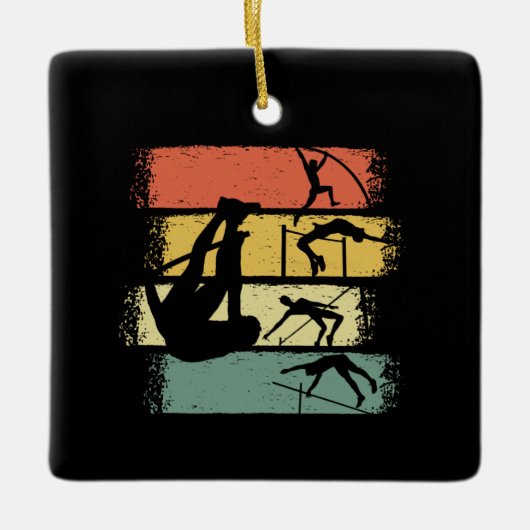 Pole Vault Retro Keramisch Ornament (Voorkant)