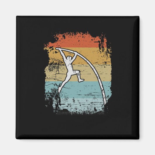Pole Vault Retro Magneet (Voorkant)