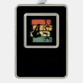 Pole Vault Retro  Verzilverd Omlijst Ornament (Voorkant)