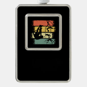 Pole Vault Retro  Verzilverd Omlijst Ornament