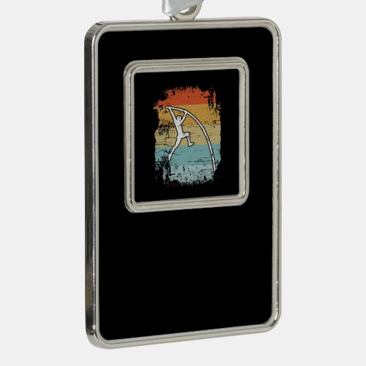 Pole Vault Retro Verzilverd Omlijst Ornament (Rechts)