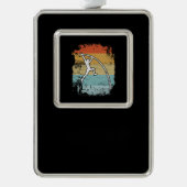 Pole Vault Retro Verzilverd Omlijst Ornament (Voorkant)