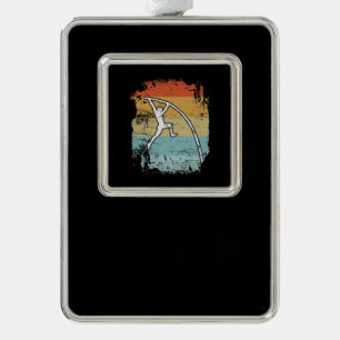 Pole Vault Retro Verzilverd Omlijst Ornament