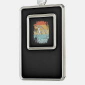 Pole Vault Retro Verzilverd Omlijst Ornament (Links)