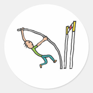 Pole Vault Ronde Sticker