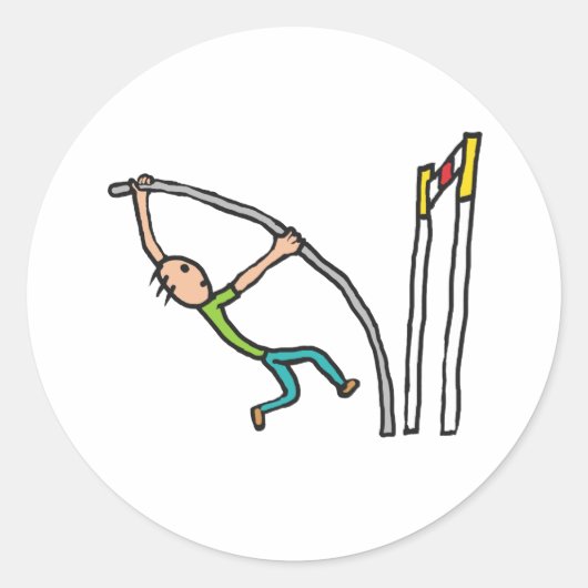 Pole Vault Ronde Sticker (Voorkant)