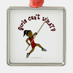 Pole Vault - Rood (Donker) Metalen Ornament
