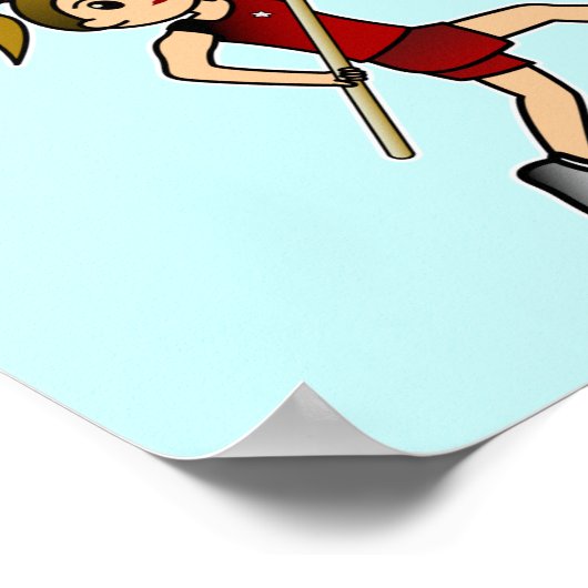 Pole Vault - Rood (licht) Poster (Hoek)