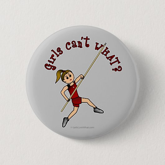 Pole Vault - Rood (licht) Ronde Button 5,7 Cm (Voorkant)