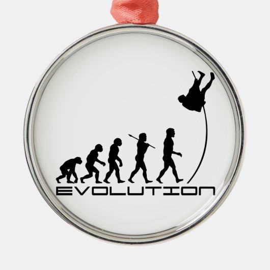 Pole Vault Sport Evolution Art Metalen Ornament (Voorkant)