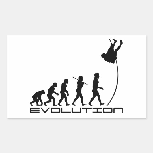 Pole Vault Sport Evolution Art Rechthoekige Sticker (Voorkant)