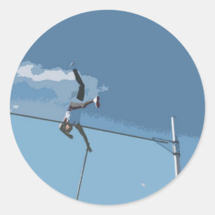 Pole Vault-Stickers Ronde Sticker