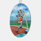 Pole Vault Zebra Keramisch Ornament (Links)