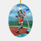 Pole Vault Zebra Keramisch Ornament (Voorkant)