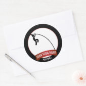 Pole Vault zwart wit en rood Gepersonaliseerd Ronde Sticker (Envelop)