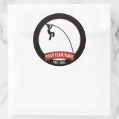 Pole Vault zwart wit en rood Gepersonaliseerd Ronde Sticker (Tas)