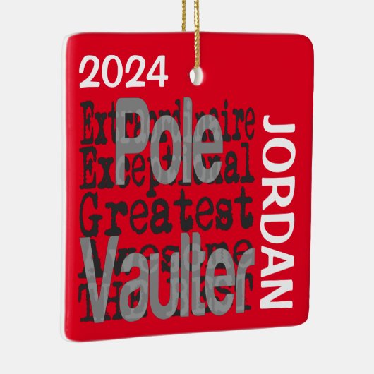 Pole Vaulter Extraordinaire CUSTOM Keramisch Ornament (Rechts)