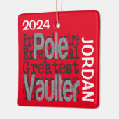 Pole Vaulter Extraordinaire CUSTOM Keramisch Ornament (Links)