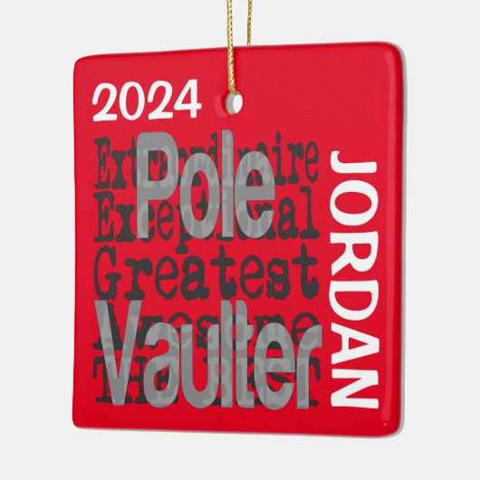 Pole Vaulter Extraordinaire CUSTOM Keramisch Ornament (Links)