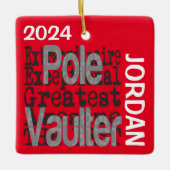 Pole Vaulter Extraordinaire CUSTOM Keramisch Ornament (Voorkant)
