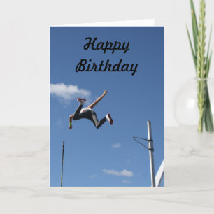 Pole Vaulter Happy Birthday Card Kaart