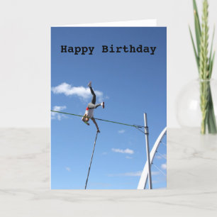 Pole Vaulter Happy Birthday Card Kaart