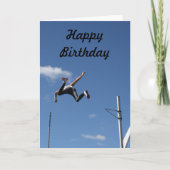 Pole Vaulter Happy Birthday Kaart (Voorkant)