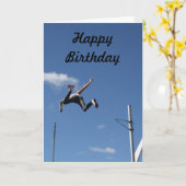 Pole Vaulter Happy Birthday Kaart (Gele Bloem)