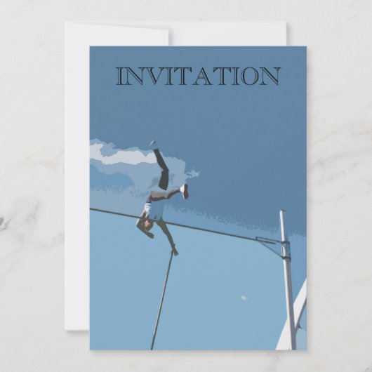 Pole Vaulter Invitation Kaart (Voorkant)
