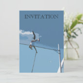 Pole Vaulter Invitation Kaart (Staand voorkant)