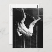 Pole Vaulter - Muybridge  Foto 1885 Briefkaart (Voorkant / Achterkant)