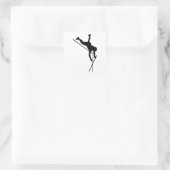 Pole Vaulter Silhouette Vierkante Sticker (Tas)