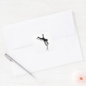 Pole Vaulter Silhouette Vierkante Sticker (Envelop)