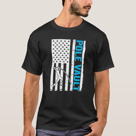 Pole Vaulter US Flag Pole Vault Premium T-shirt (Voorkant)
