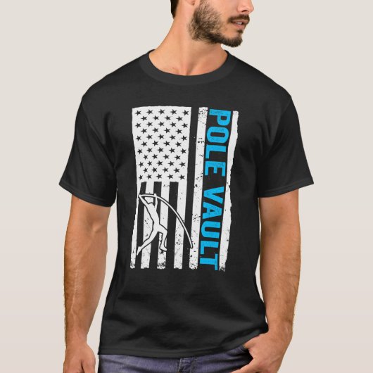 Pole Vaulter US Flag Pole Vault T-shirt (Voorkant)