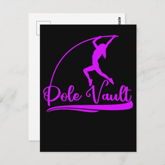Pole Vaulting Girl Pole Vault Athlete Briefkaart (Voorkant / Achterkant)