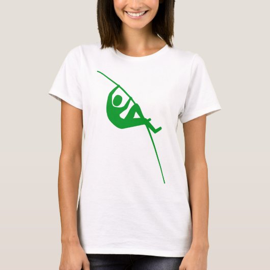 Pole Vaulting - Grijs Groen T-shirt (Voorkant)