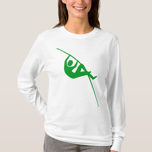 Pole Vaulting - Grijs Groen T-shirt (Voorkant)