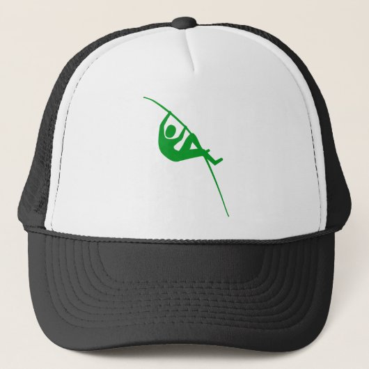 Pole Vaulting - Grijs Groen Trucker Pet (Voorkant)