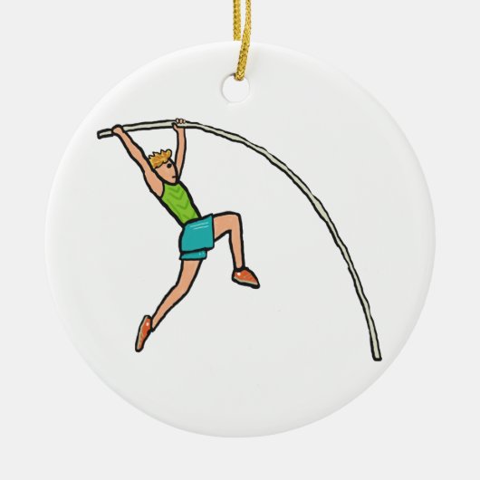 Pole Vaulting Keramisch Ornament (Voorkant)