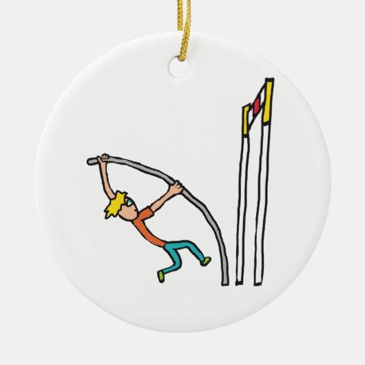 Pole Vaulting Keramisch Ornament (Voorkant)