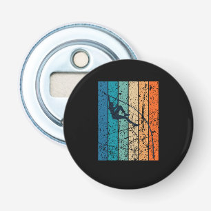 Pole Vaulting Retro Button Flesopener
