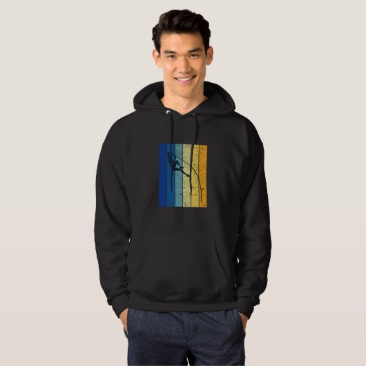 Pole Vaulting Retro Hoodie (Voorkant volledig)